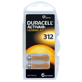 Duracell Hörgerätebatterie Activair 312 Zinc Air 6er Rad