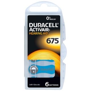 Duracell Hörgerätebatterie Activair 675 Zinc Air 6er Rad