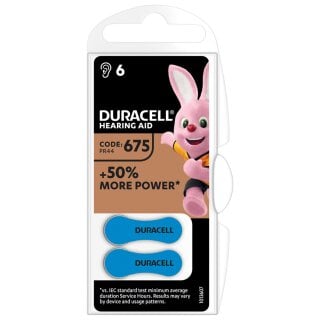 Duracell Hörgerätebatterie 675AC Zinc Air 6er Rad