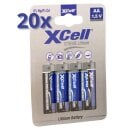 80x XTREME Lithium Batterie AA Mignon FR6 L91 XCell 4er Blister