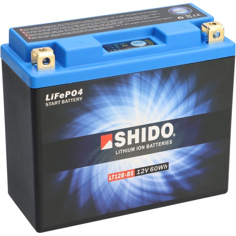 Retrouvez votre Batterie Lithium Ion SHIDO pour moto LT12B-BS-Chez batterie  de moto