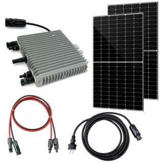 2 Solar Panele 455W+Wechselrichter 800W Balkonkraftwerk-Set