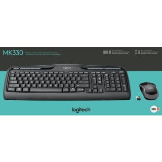 Logitech Tastatur/Maus Set MK330, Wireless, schwarz