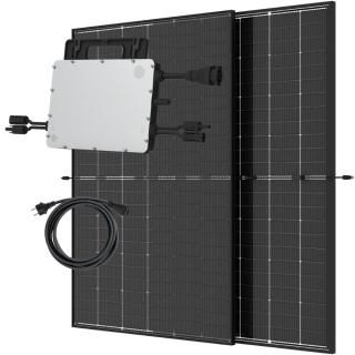 Balkonkraftwerk 880Wp 2x Trina Solar Modul Hoymiles HMS-800W-2T Wechselrichter Komplettset Black Frame