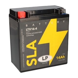 Batterie AGM SLA 12V 14Ah für Motorrad Startbatterie MS LTX16-4