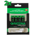 8x PATONA Premium USB-C 4x AA Akkus Lithium 1.5V 3000mWh (2x 4er Blister)