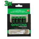 12x PATONA Premium USB-C 4x AA Akkus Lithium 1.5V 3000mWh...