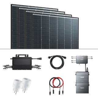 1780W Balkonkraftwerk mit Speicher 1,92kWh 4x 445W Trina Solar Glas-Glas Black Frame