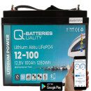 Q-Batteries 12-100 12,8V 100Ah 1280Wh LiFePO4 Batterie +...