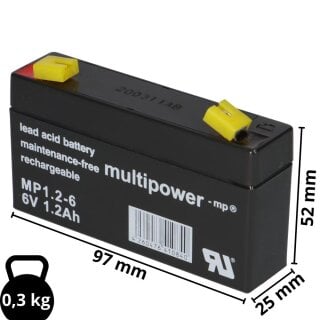 Multipower Blei-Akku AGM MP1,2-6 6V 1,2Ah online kaufen