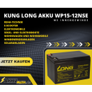 B-Ware Kung Long Akku 12V 15Ah WP15-12NSE Batterie AGM zyklenfest