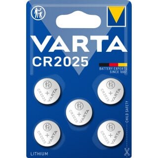 Varta CR2025 3V Lithium Knopfzelle - 5er Blister