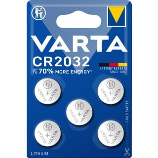 VARTA CR2032 Lithium-Knopfzelle 3V 5er Blister