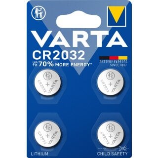 VARTA CR2032 Lithium-Knopfzelle 3V 4er Blister