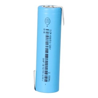 EVE ICR18650-26V 2550mAh 3,6V Li-Ion Entladestrom 7.65A Z-Lötfahne