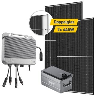 Balkonkraftwerk 890W mit Zendure SolarFlow 800, 960Wh Speicher & Trina Solar Modulen