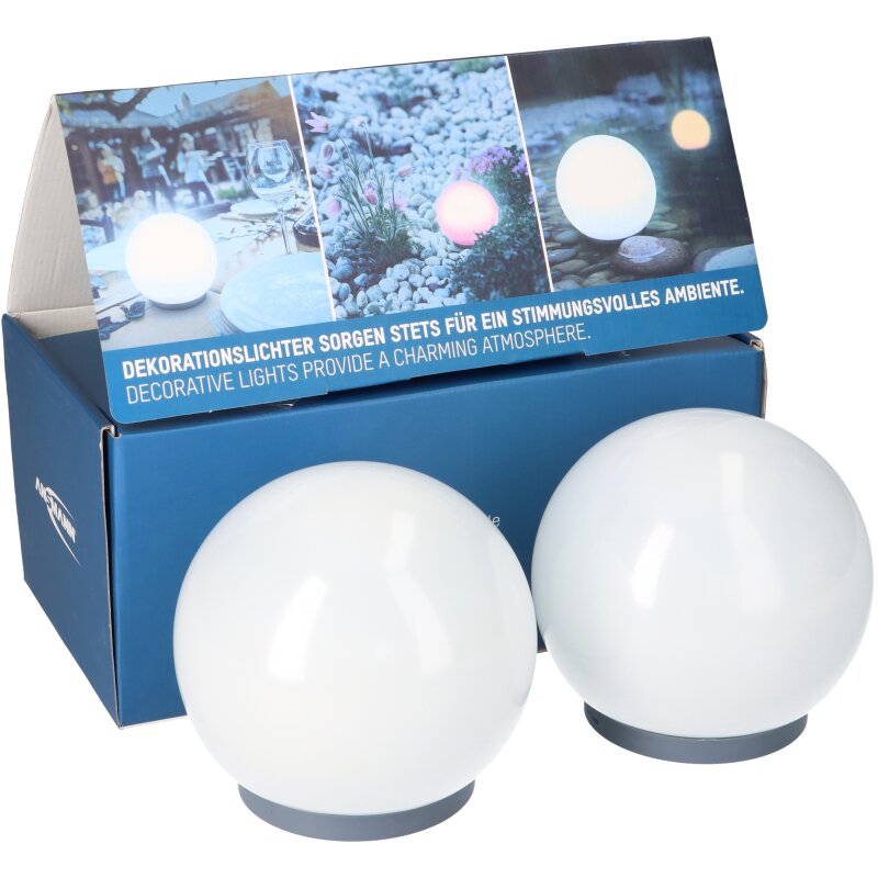 diverse 2er Farbfunktionen in Ball-Form Set - Ansmann LED-Deko-Licht von